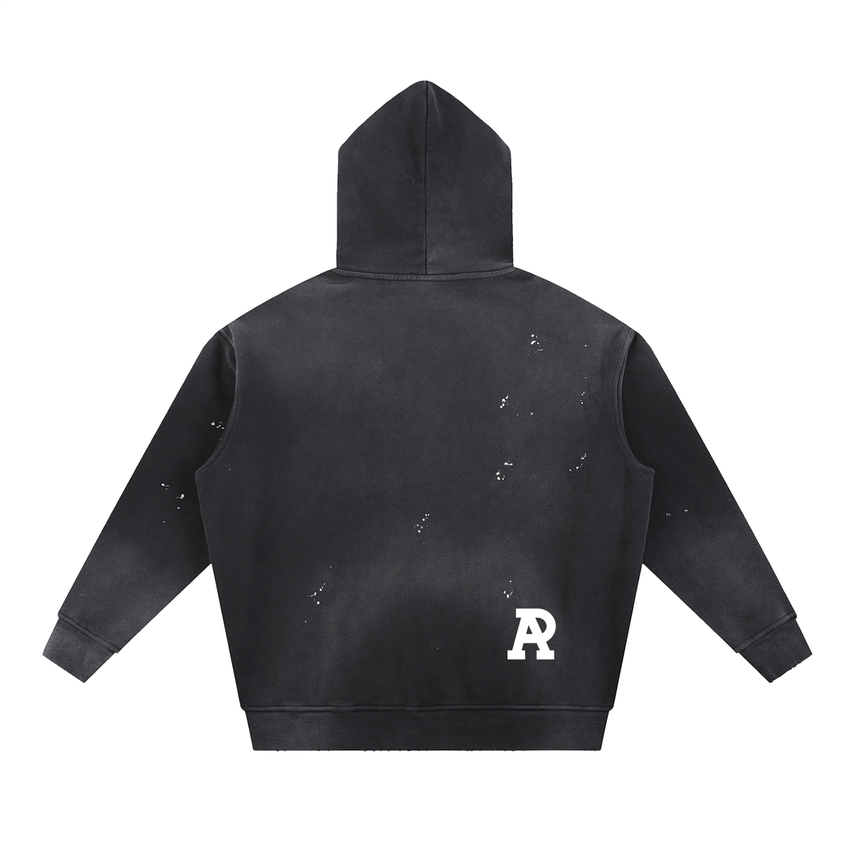 Vintage Washed Frayed Fleece Hoodie