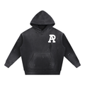 Vintage Washed Frayed Fleece Hoodie
